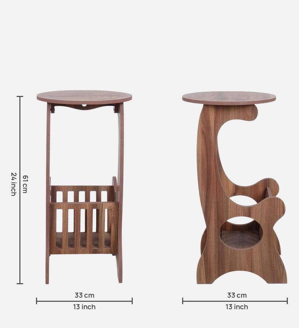 Amalia End Table Asian Walnut Finish - additional angle