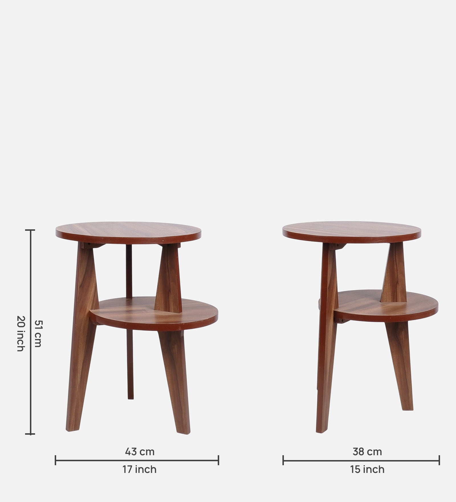 Lily End Table - Asian Walnut Finish Side Table - additional angle