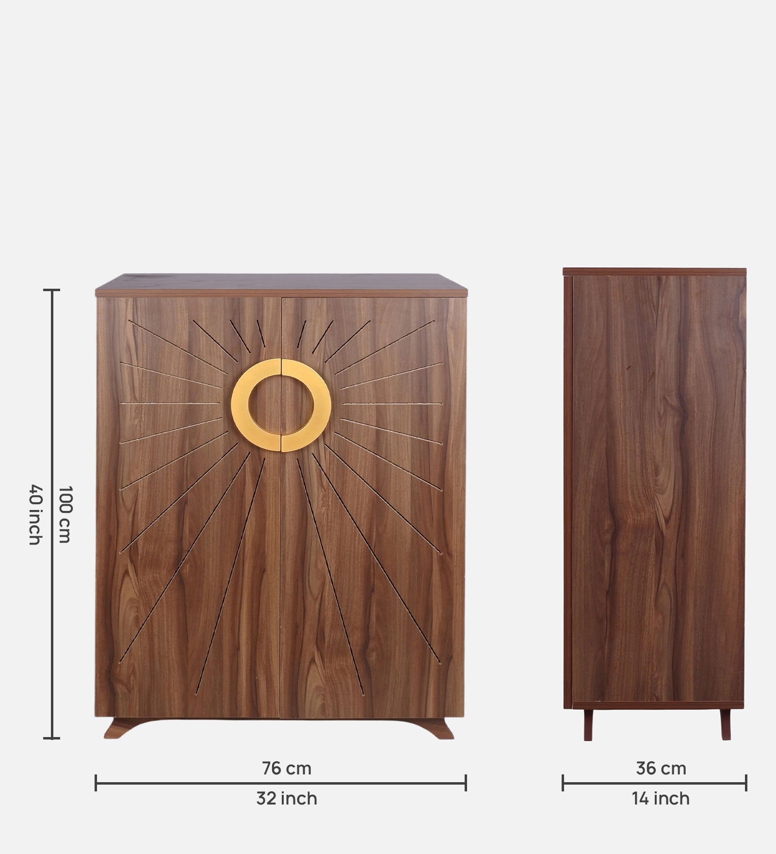 Aurora 20-Pairs Tilt-Out Shoe Cabinet | Walnut Finish