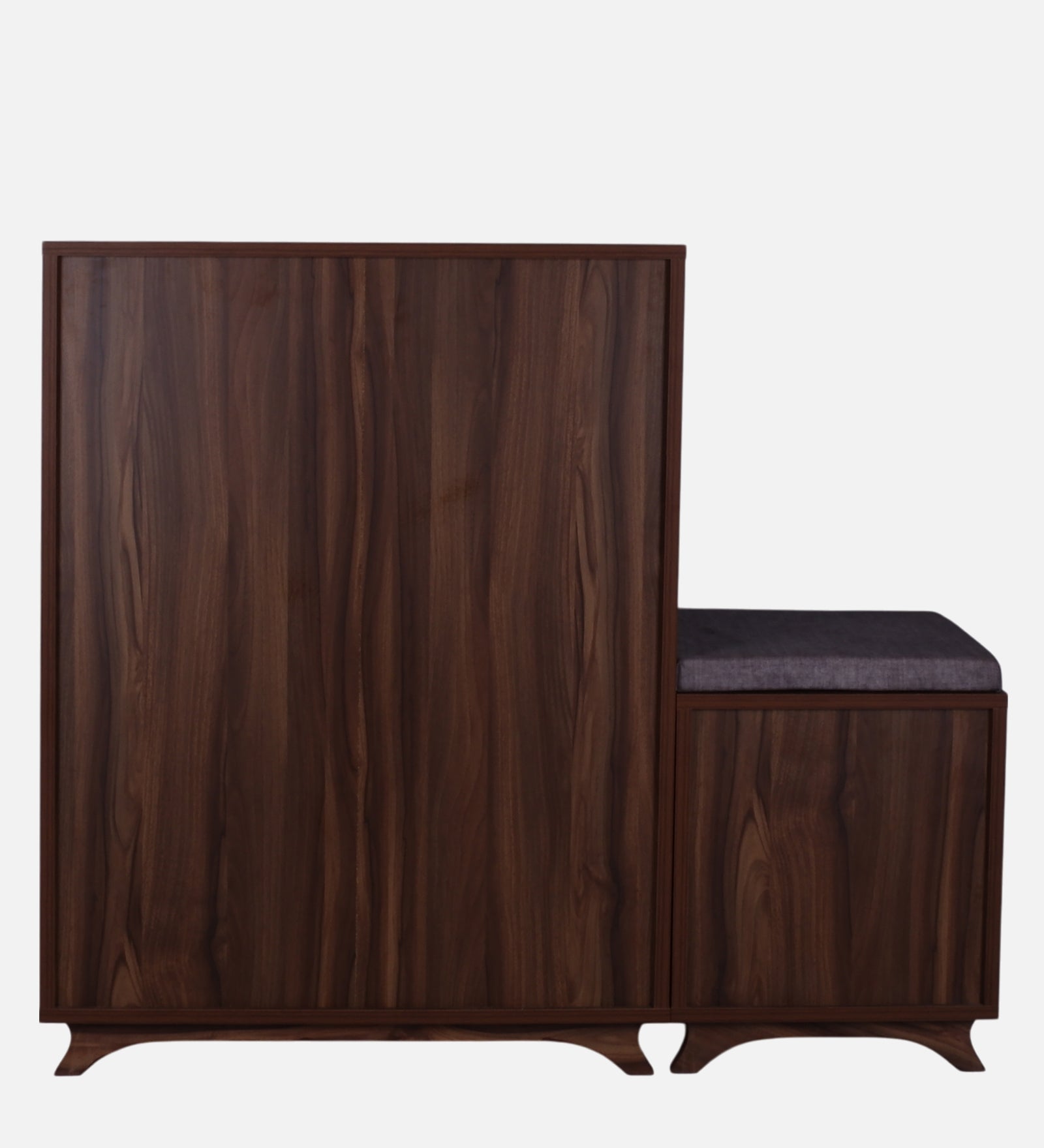 Ariel 23-Pairs 3 Door Shoe Cabinet with Seating | Walnut Finish