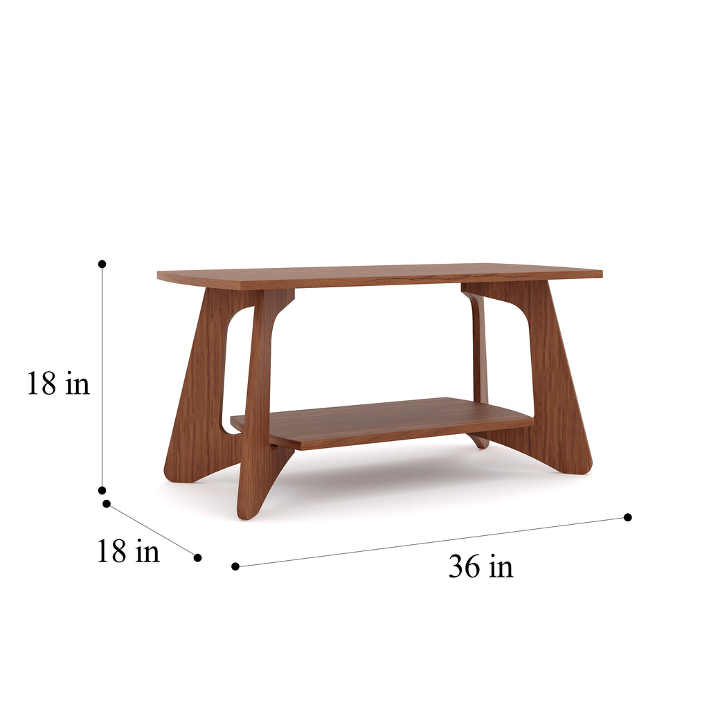 Ane Coffee Table - Walnut Finish Centre Table - additional angle 4