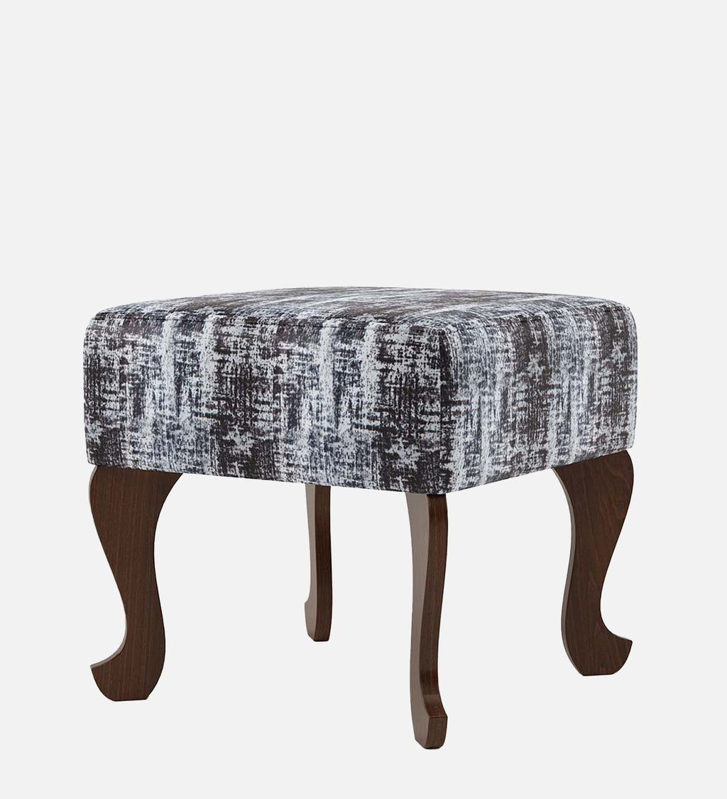Assam Fabric Seating Ottoman - Walnut Finish - additional angle 2
