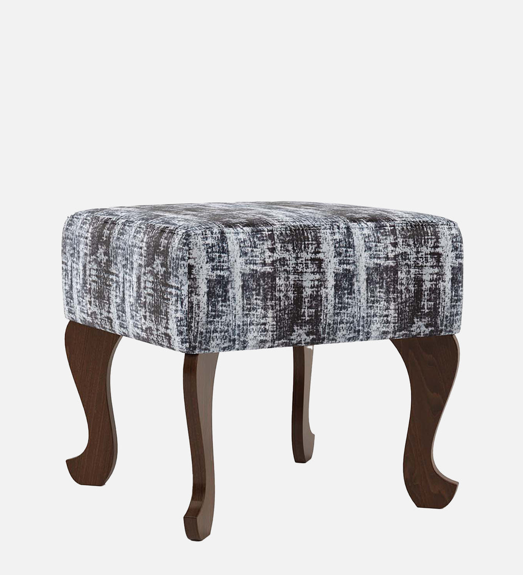 Assam Fabric Seating Ottoman - Walnut Finish - additional angle 3