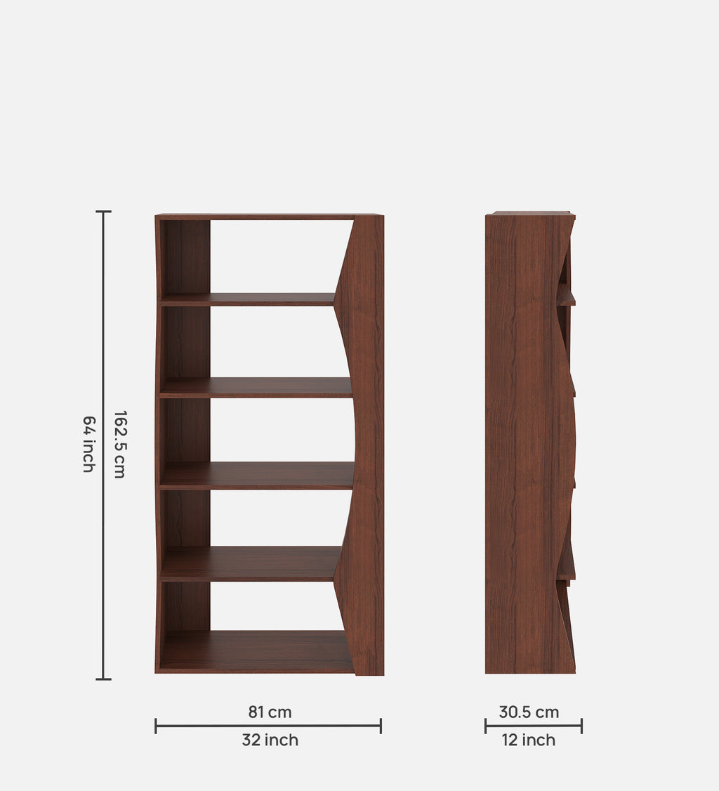 Lilac Bookshelf - Walnut Finish, Cross-Ventilated - additional angle