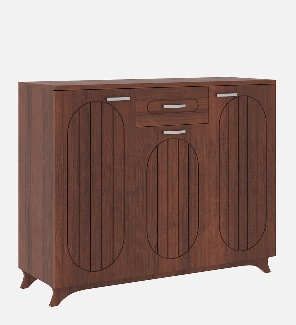 Novo Shoe Rack - Walnut Finish Entryway Storage - additional angle
