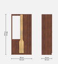 Eco 2 Door Wardrobe with Mirror - Walnut & Natural Wood