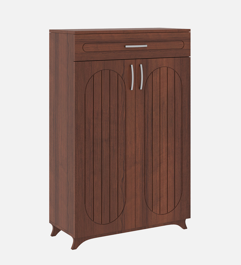 Pipevine Shoe Rack with Drawer - Walnut Finish - additional angle