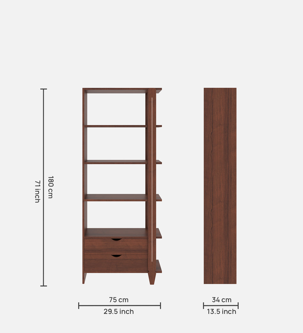 Viola Engineered Wood Bookshelf - Walnut Finish Ladder Bookshelf - additional angle