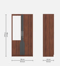 Coral 2 Door Wardrobe with Mirror - Walnut & Grey