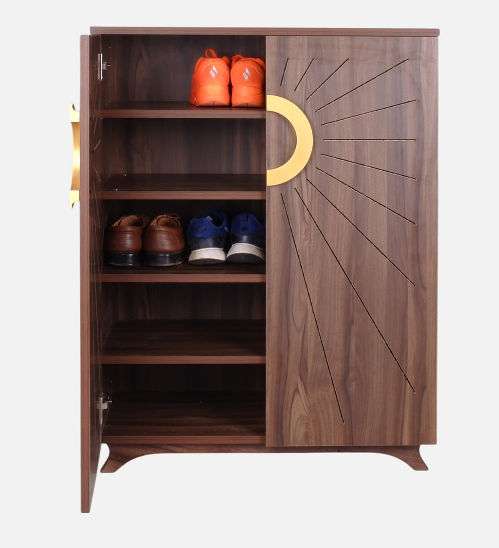 Aurora 20-Pairs Tilt-Out Shoe Cabinet | Walnut Finish