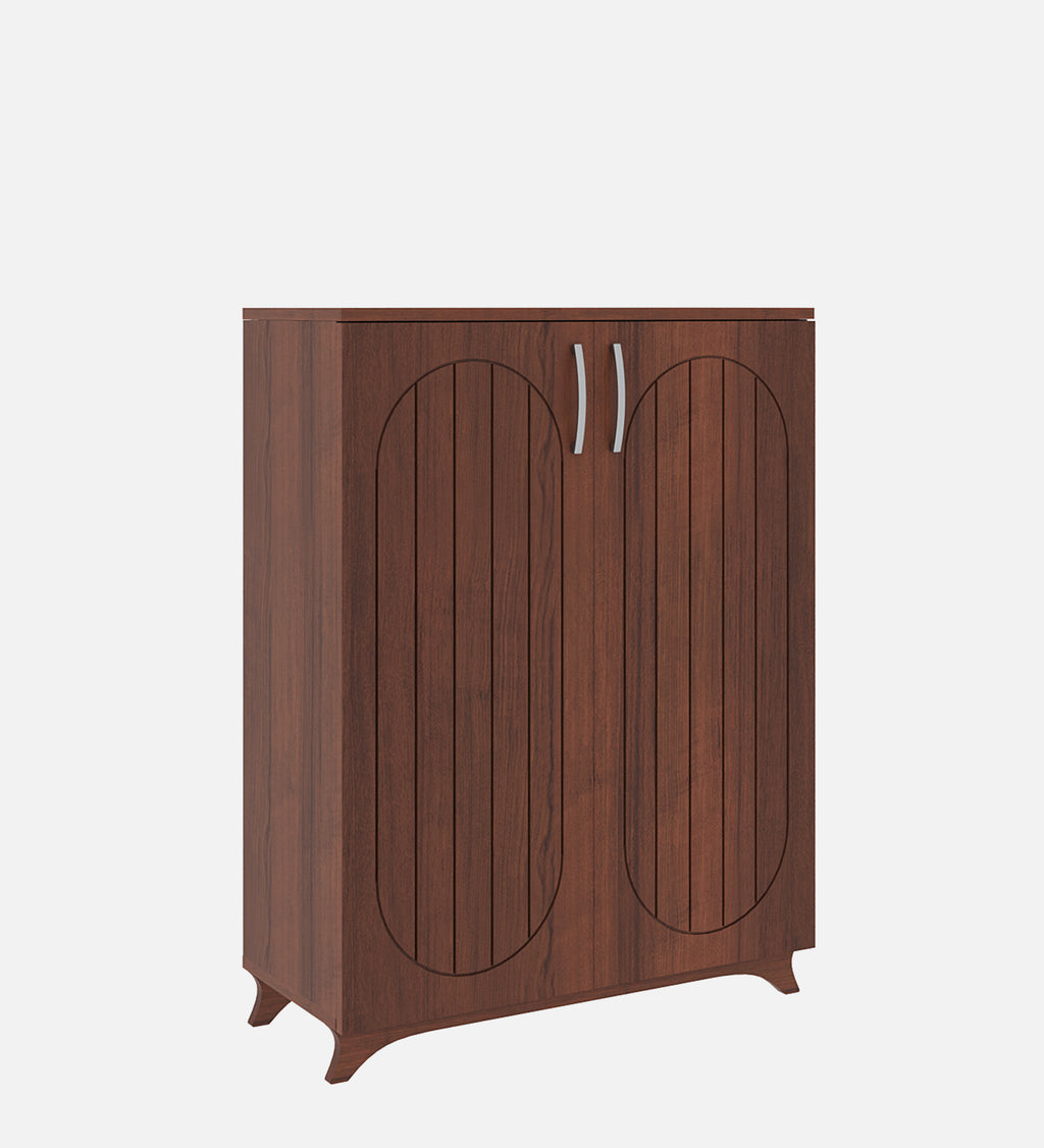 Alvo Tilt-Out Shoe Rack - Walnut Finish - additional angle