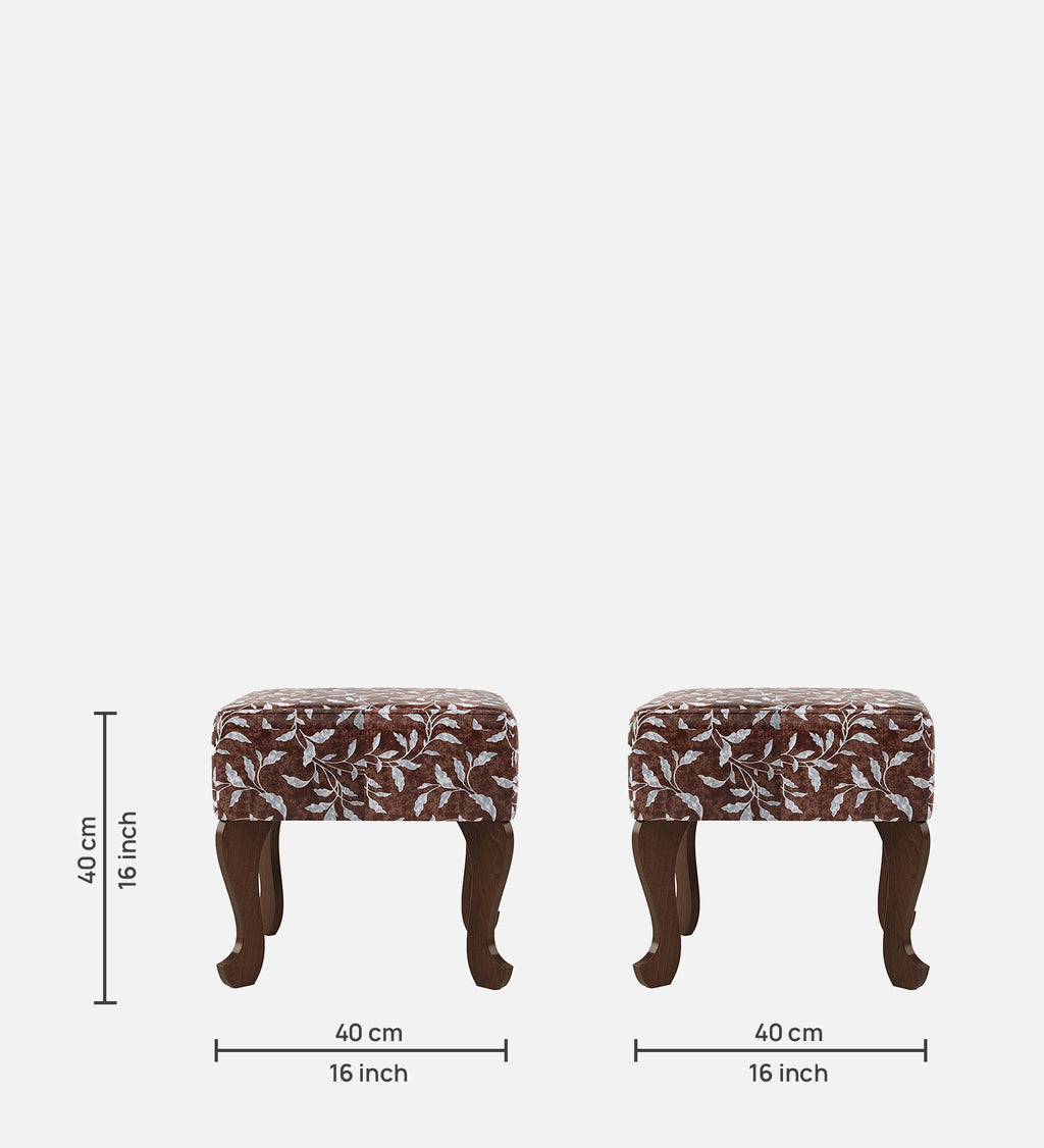 Butterfly-Shaped Ottoman - Walnut Finish with Shelves - additional angle 3
