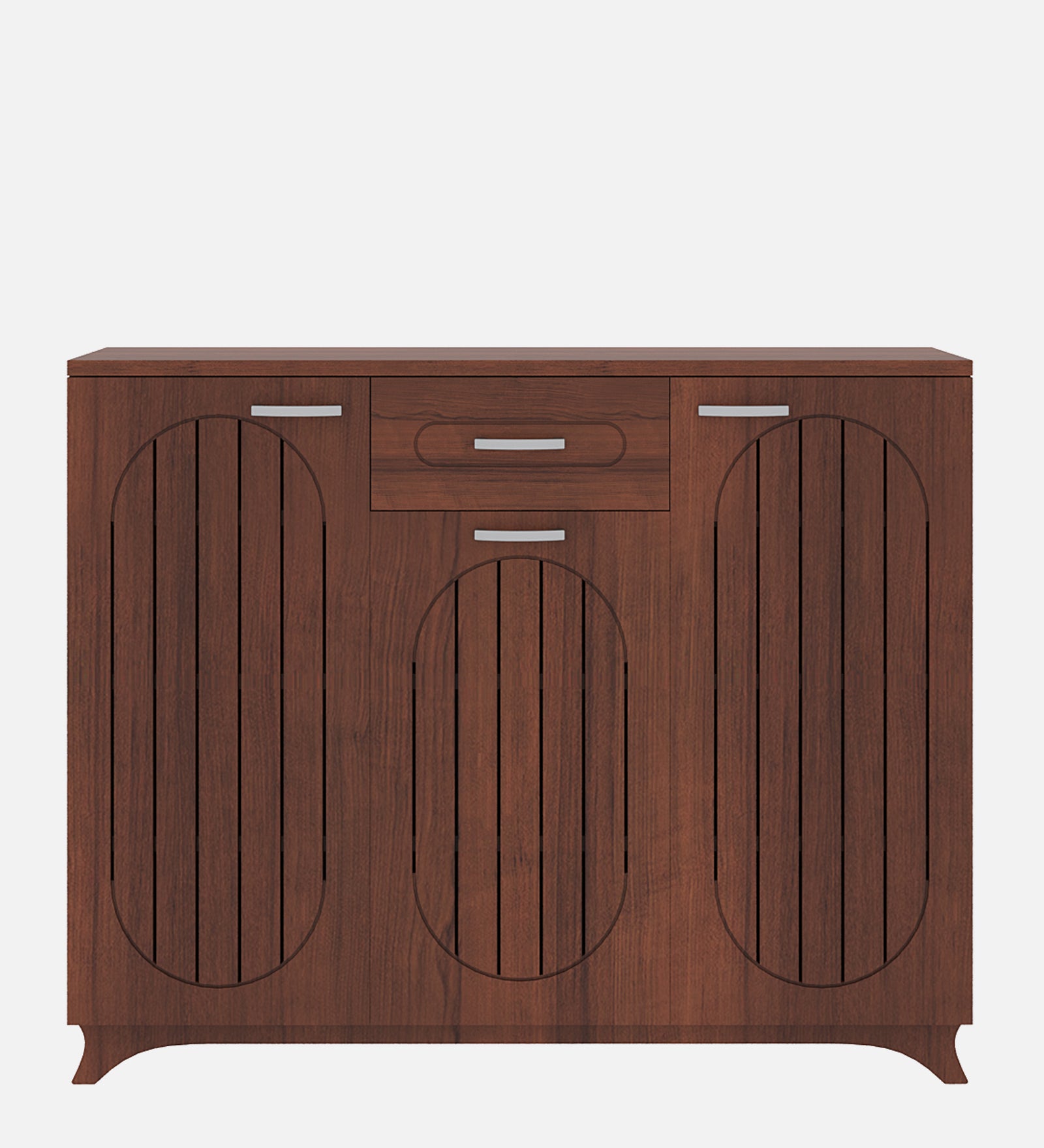 Novo Shoe Rack - Walnut Finish Entryway Storage - additional angle 2