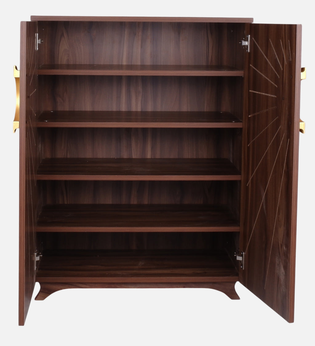 Aurora 20-Pairs Tilt-Out Shoe Cabinet | Walnut Finish