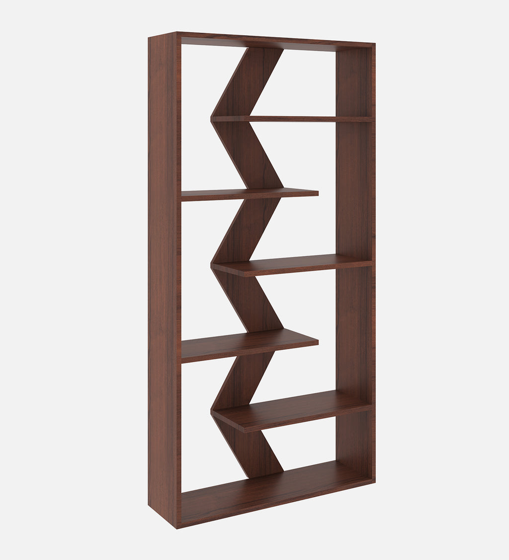 Cassia Tall Bookshelf - Walnut Finish, Slim Design - additional angle 4