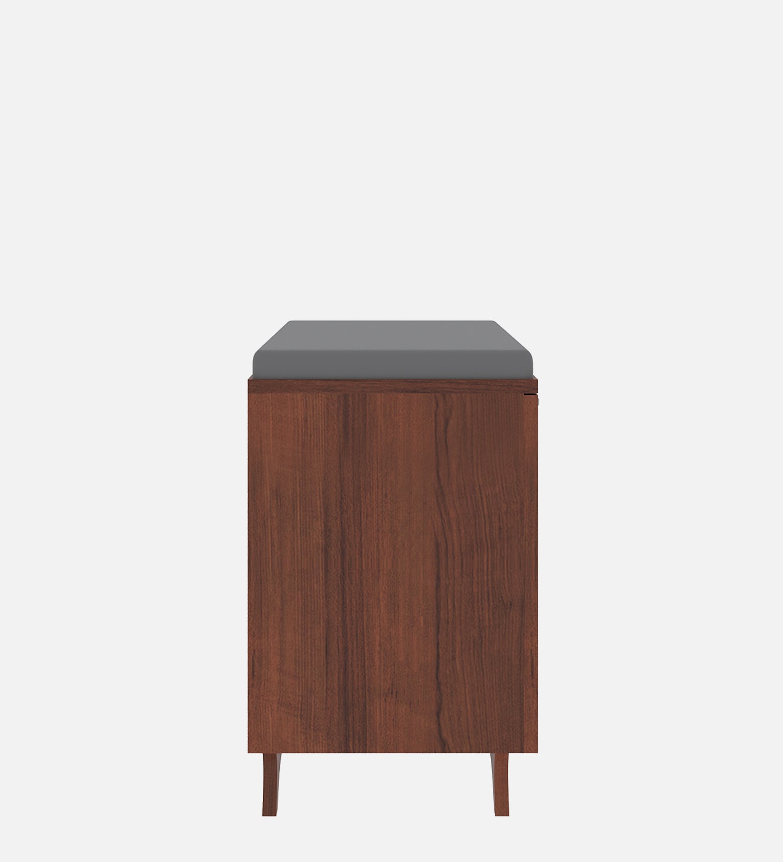 Clove 2 Door Shoe Rack with Seating - Walnut Finish - additional angle