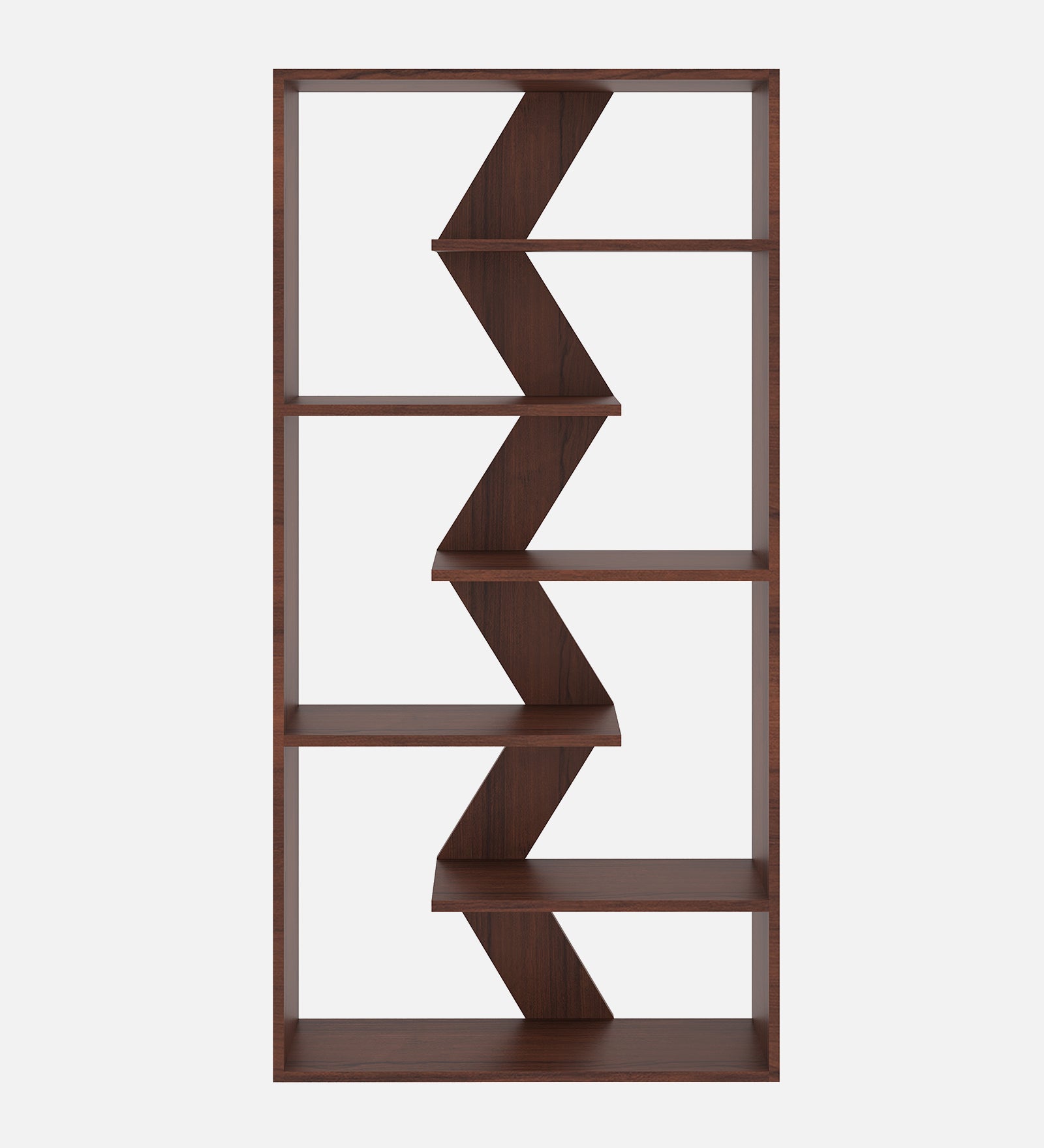 Cassia Tall Bookshelf - Walnut Finish, Slim Design - additional angle 3