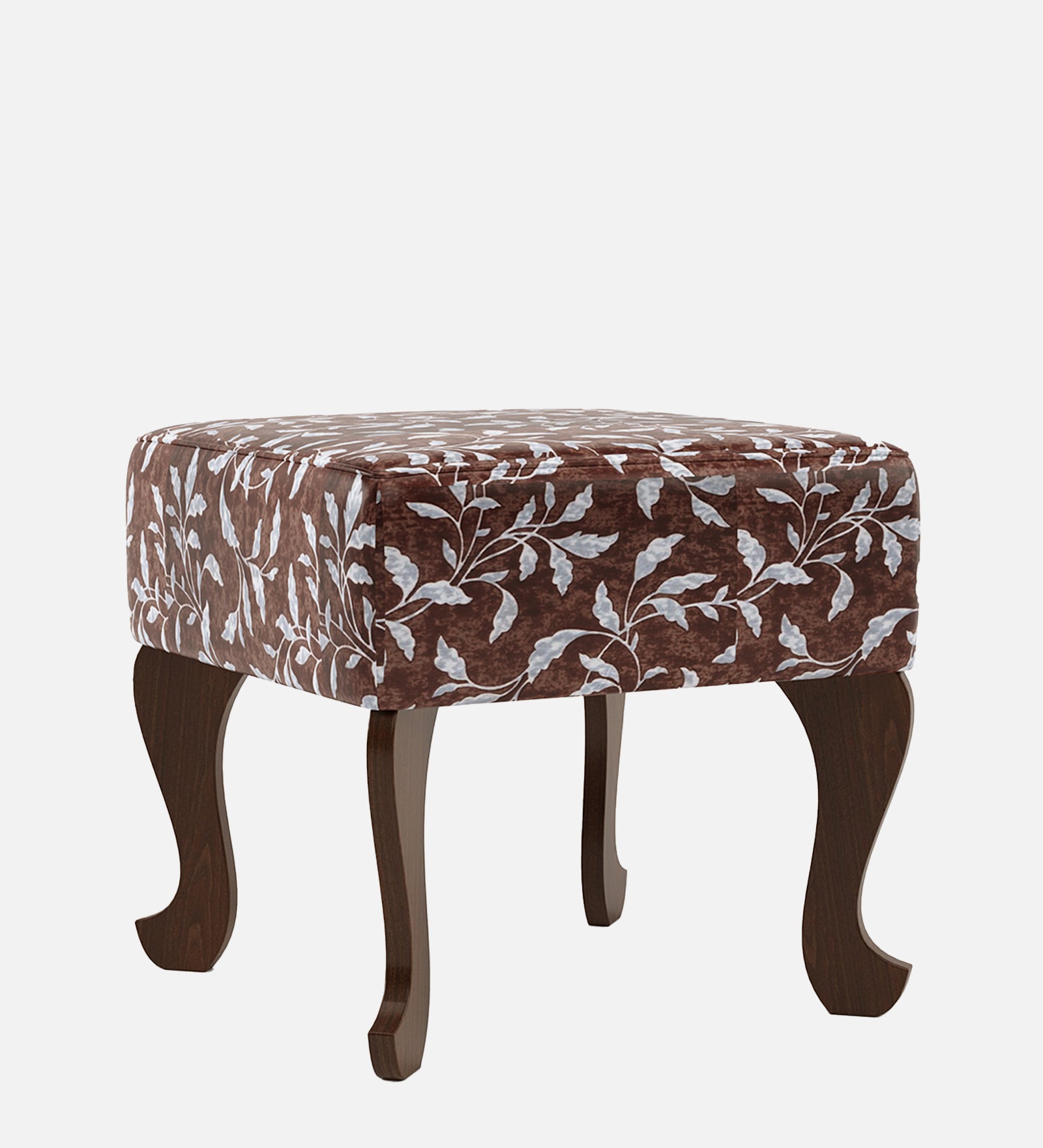 Butterfly-Shaped Ottoman - Walnut Finish with Shelves - additional angle 5