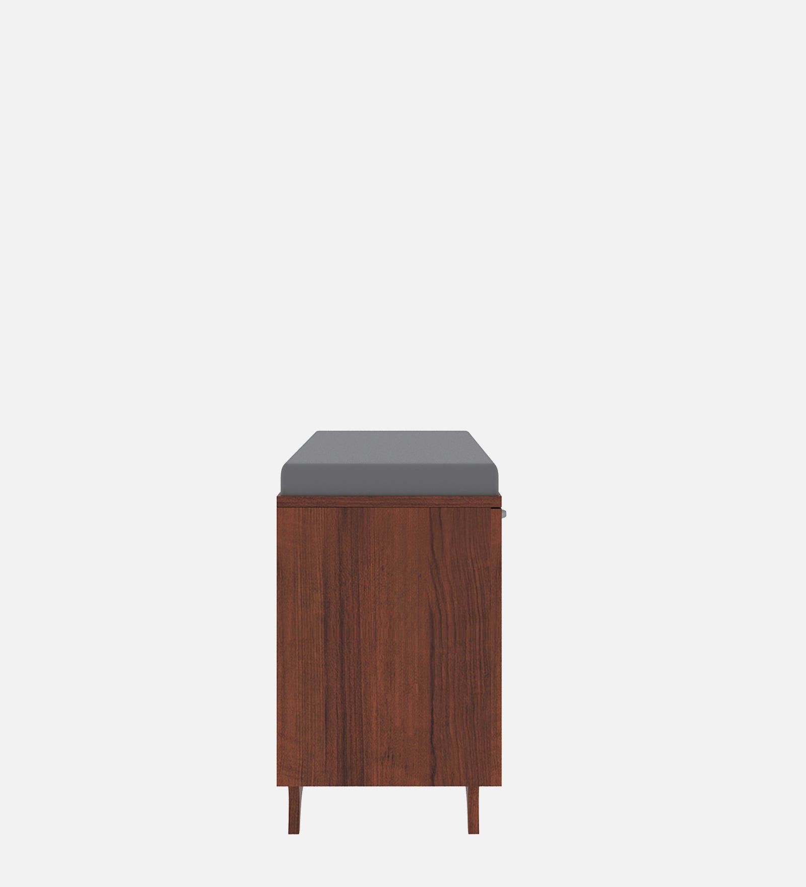 Gladiolus Three Door Shoe Racks in Walnut Colour with Seating - additional angle 3