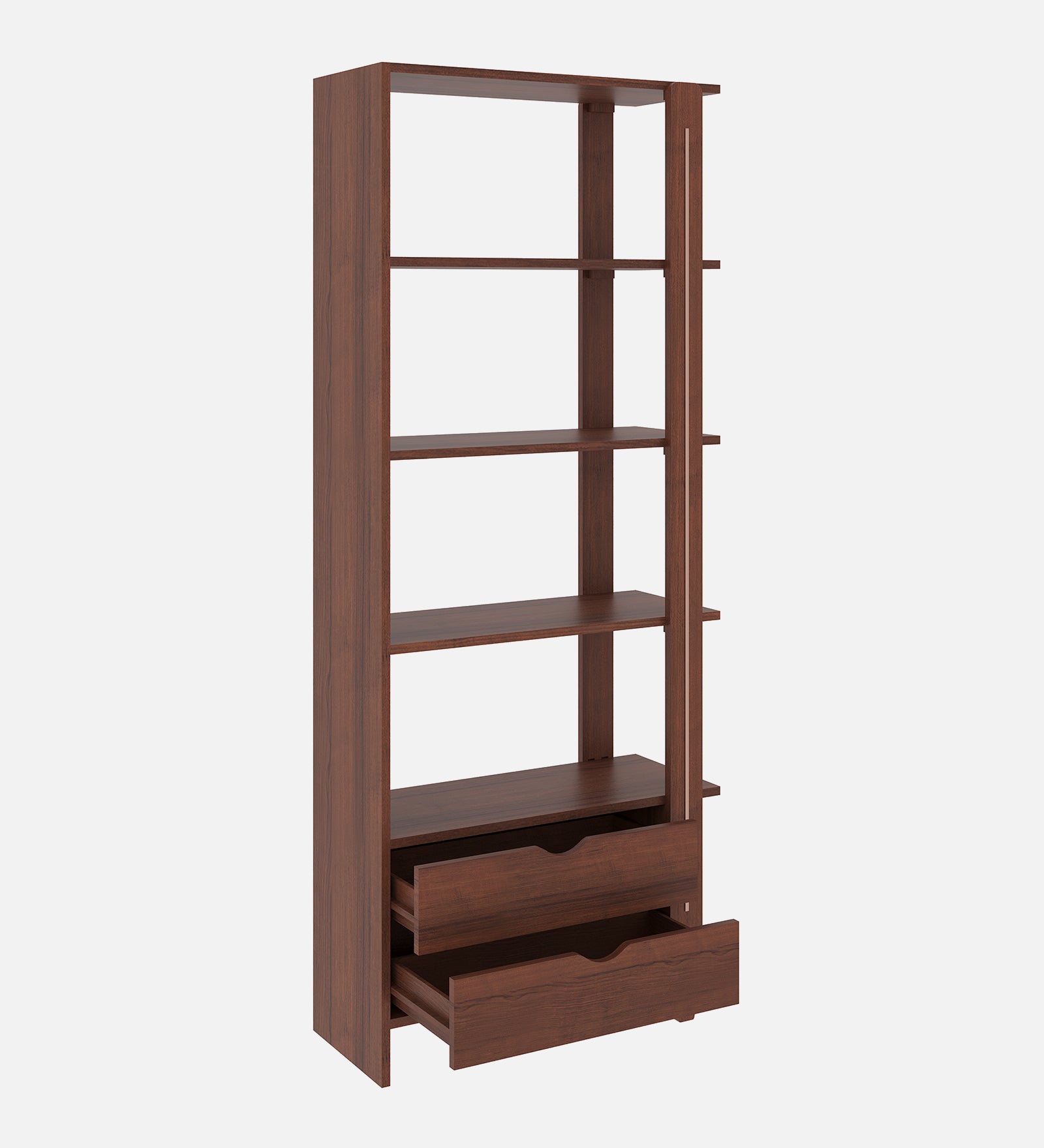 Viola Engineered Wood Bookshelf - Walnut Finish Ladder Bookshelf - additional angle 4