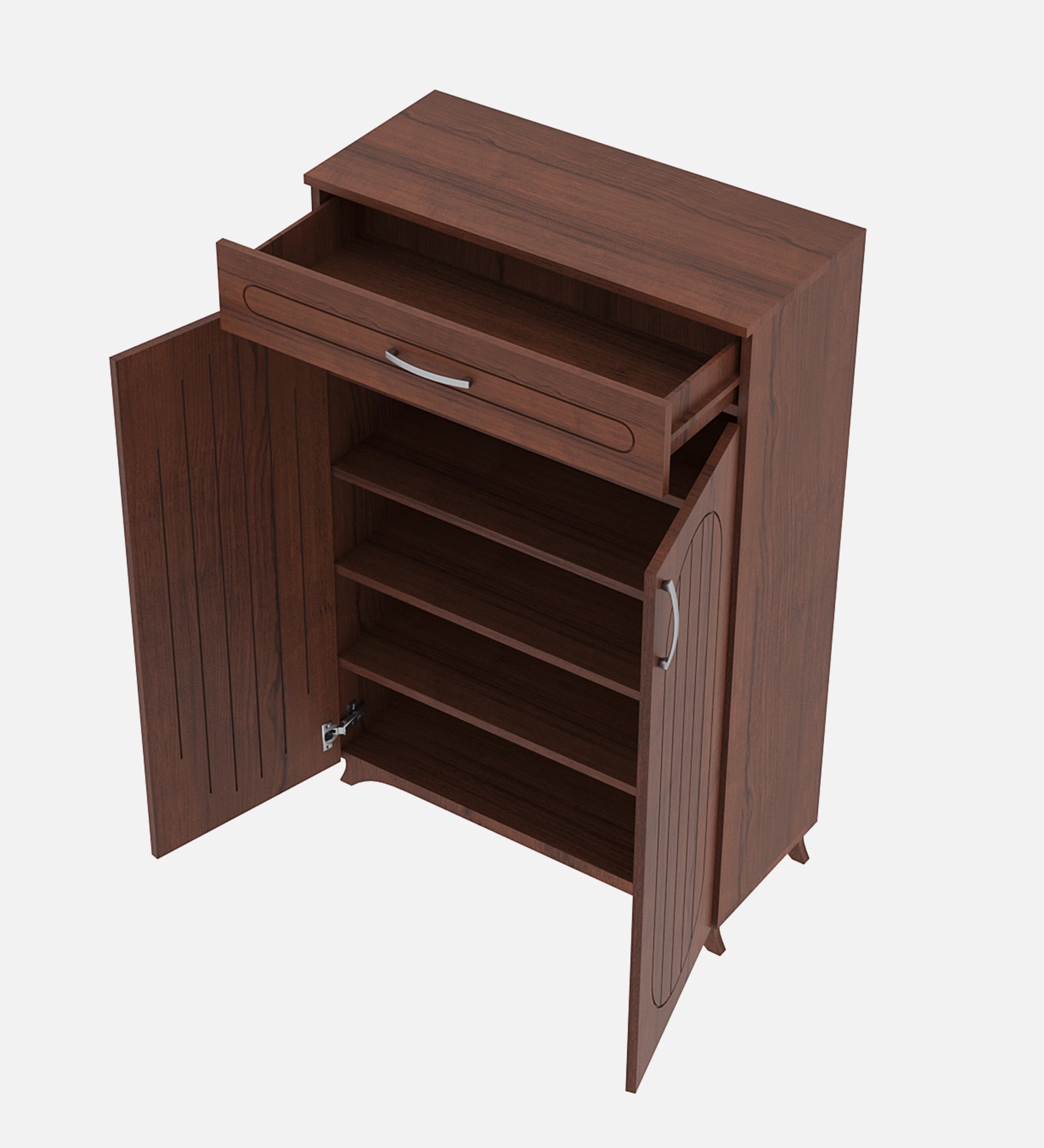 Stylish Shoe Rack - Walnut Finish, Designer Legs - additional angle 4