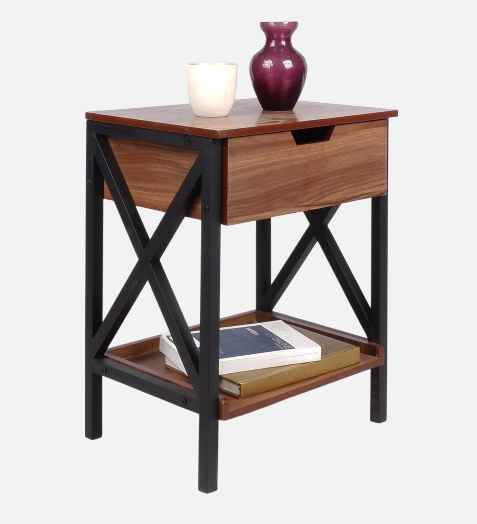 Lucus Bedside Table | Asian Walnut Finish Nightstand