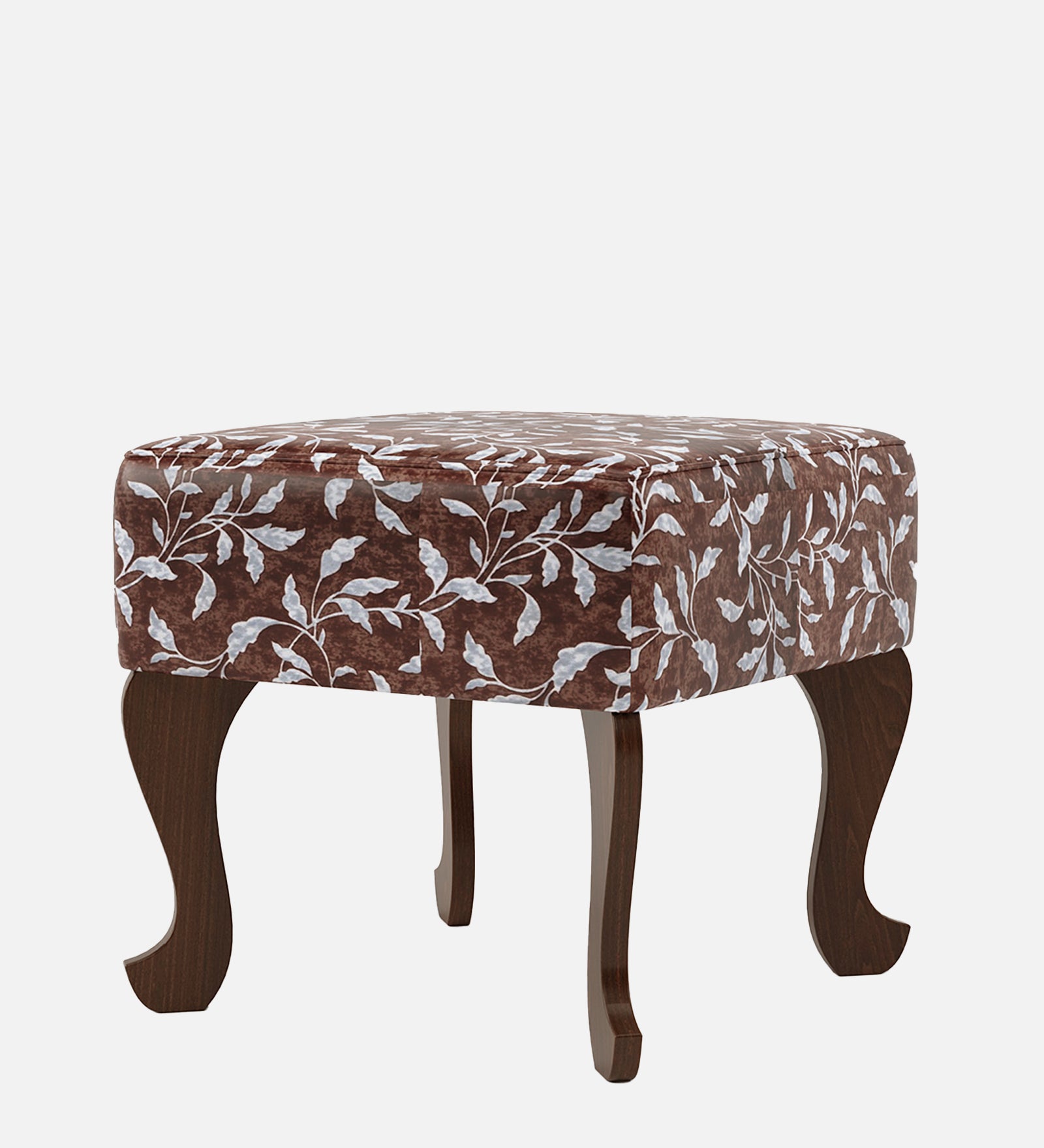 Butterfly-Shaped Ottoman - Walnut Finish with Shelves - additional angle 6