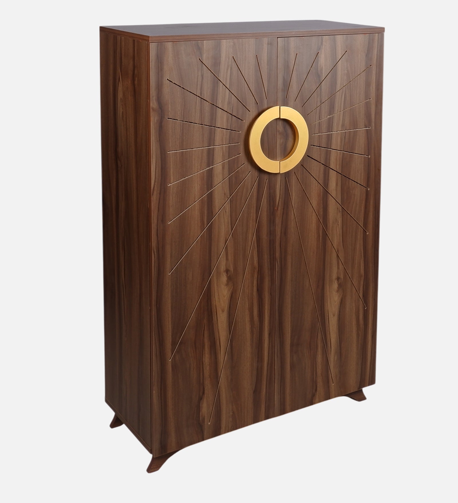 Astra 24-Pairs 2 Door Shoe Cabinet | Walnut Finish