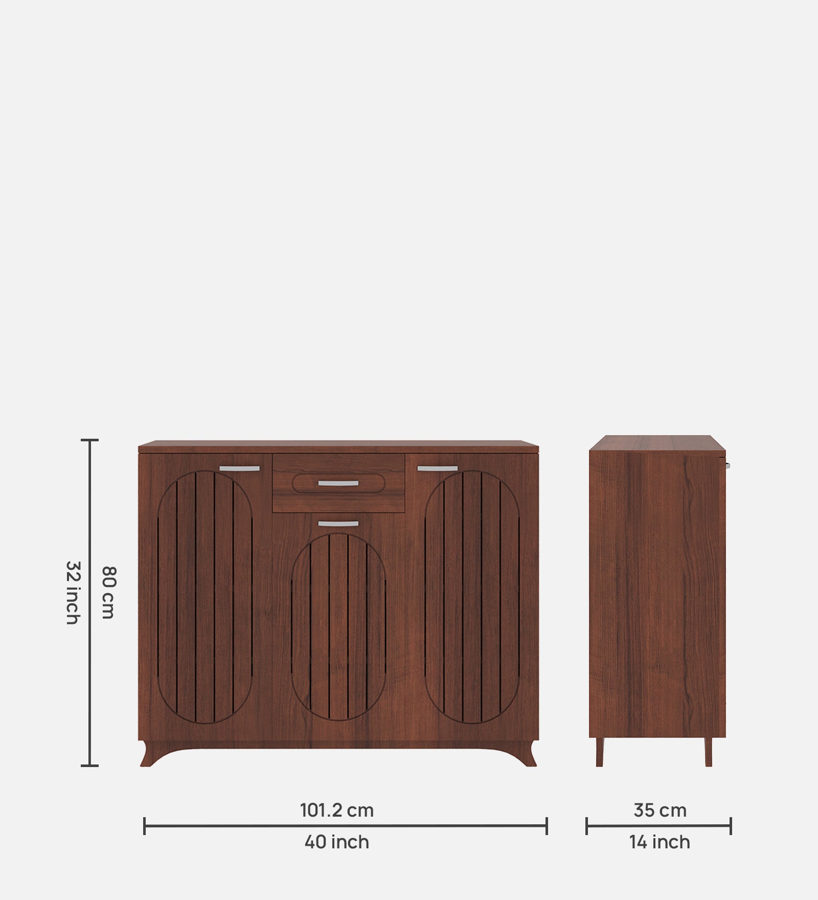 Novo Shoe Rack - Walnut Finish Entryway Storage - additional angle 3