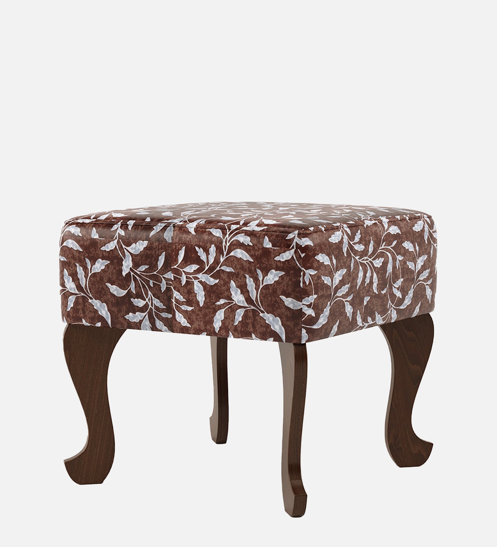 Butterfly-Shaped Ottoman - Walnut Finish with Shelves - additional angle 8