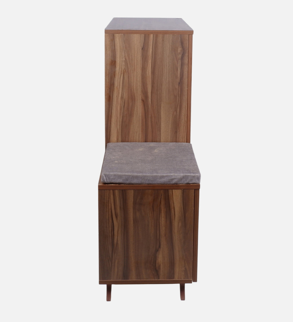 Ariel 23-Pairs 3 Door Shoe Cabinet with Seating | Walnut Finish