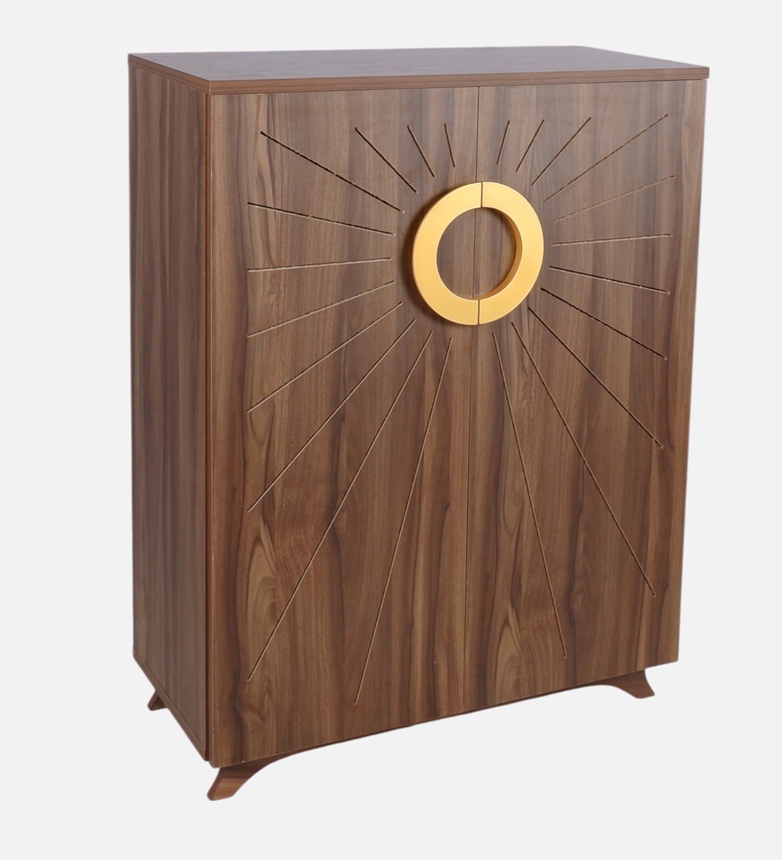 Aurora 20-Pairs Tilt-Out Shoe Cabinet | Walnut Finish
