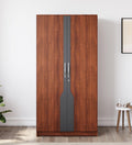 Kibo 2 Door Wardrobe - Walnut & Grey Finish