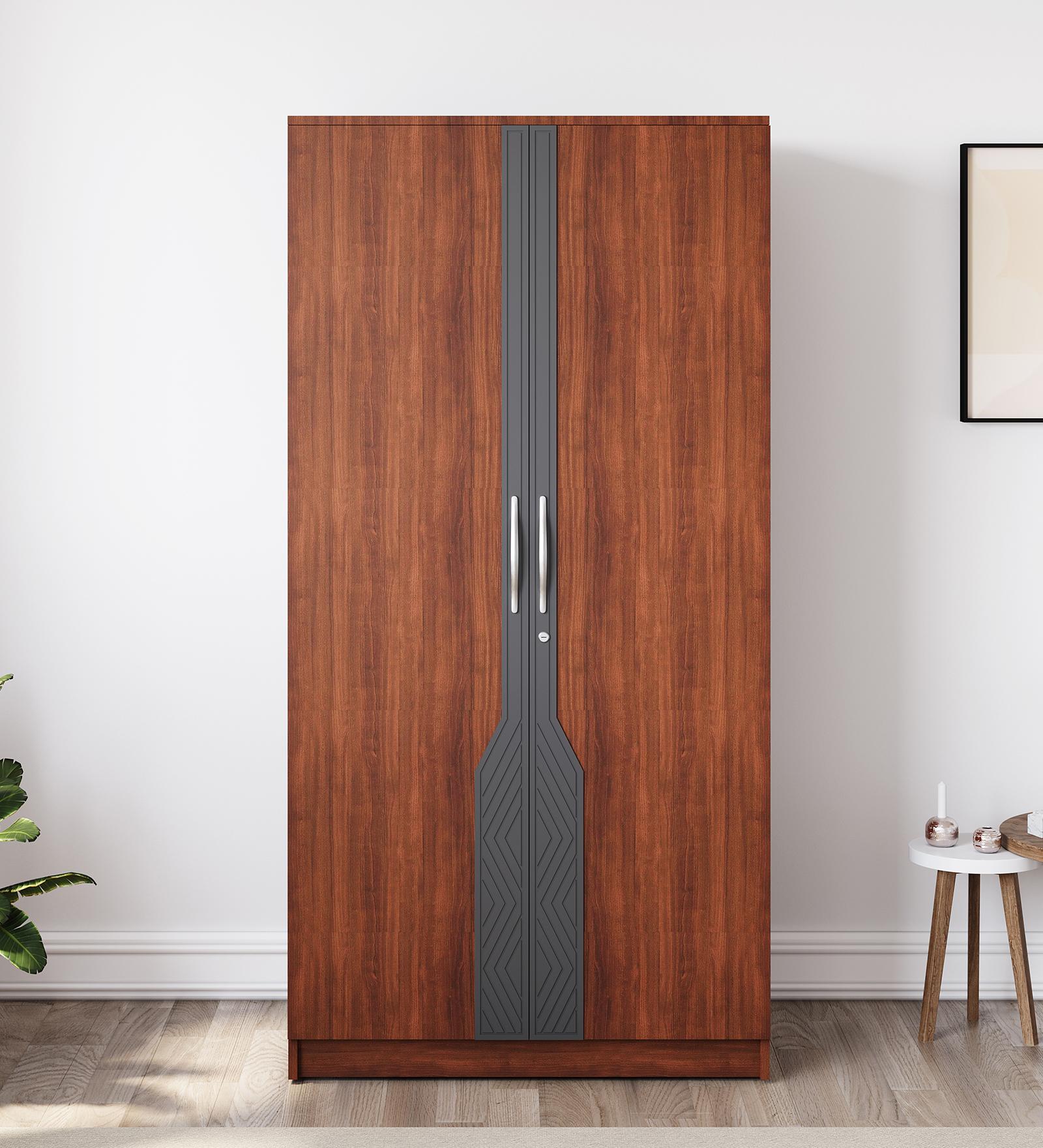 Kibo 2 Door Wardrobe - Walnut & Grey Finish