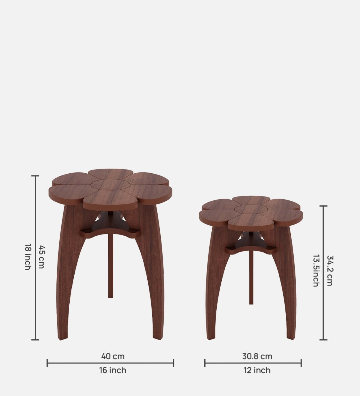 Kosmo End Table - Walnut Finish Compact Side Table - additional angle 2