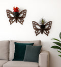 Butterfly Wall Shelf Set of Two - Walnut Finish