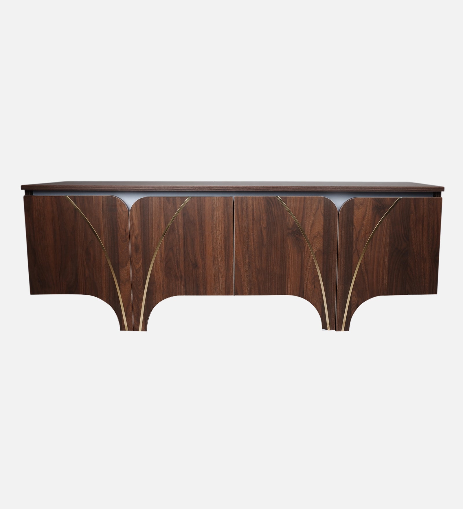 RayTrees Curved Panel TV Unit | Wood Finish
