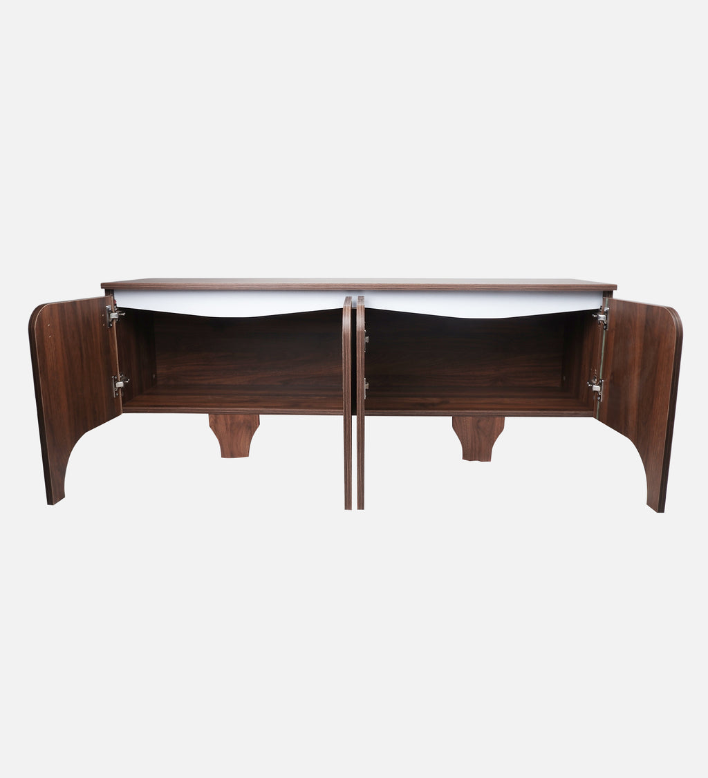 RayTrees Curved Panel TV Unit | Wood Finish