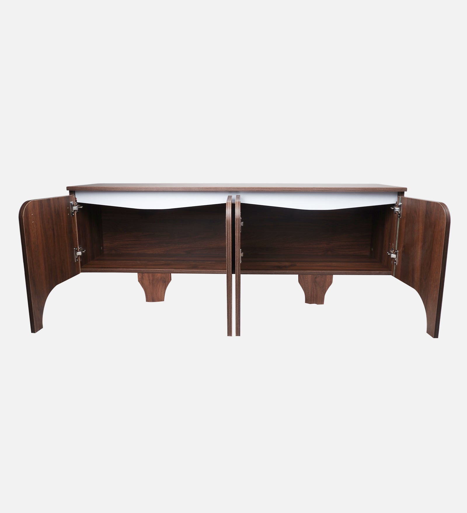 RayTrees Curved Panel TV Unit | Wood Finish