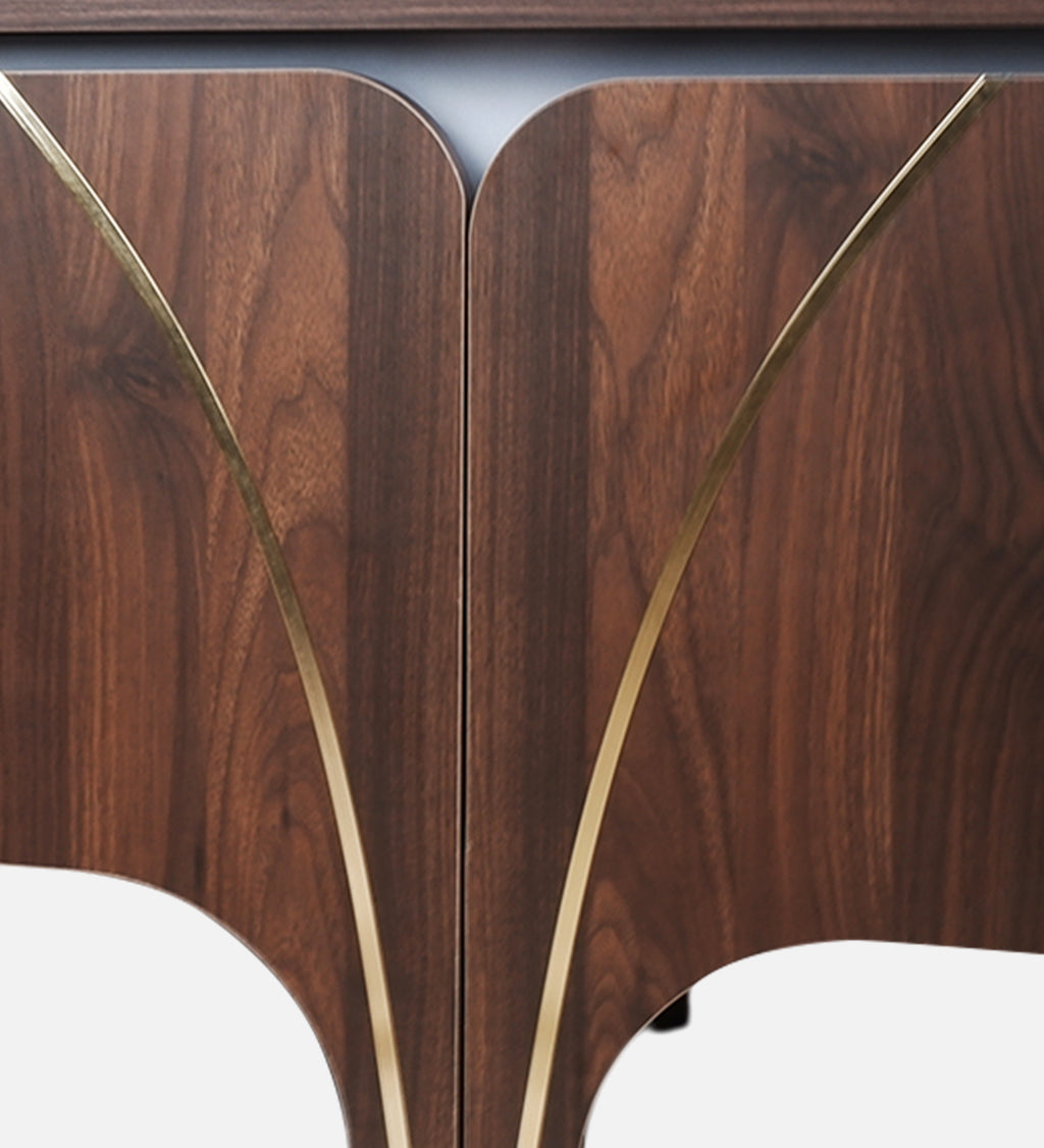RayTrees Curved Panel TV Unit | Wood Finish