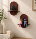 Carved Wall Shelf - Walnut Finish