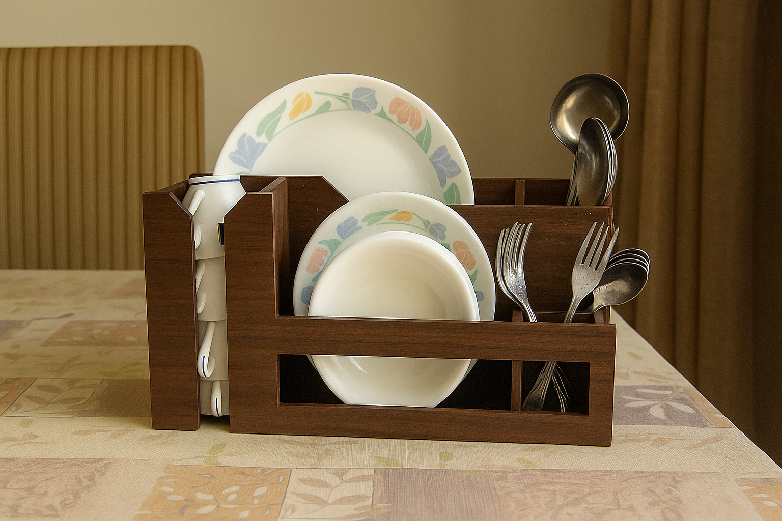 Kitchen Organizer - Walnut Finish, 3-Shelf - feature highlight graphic