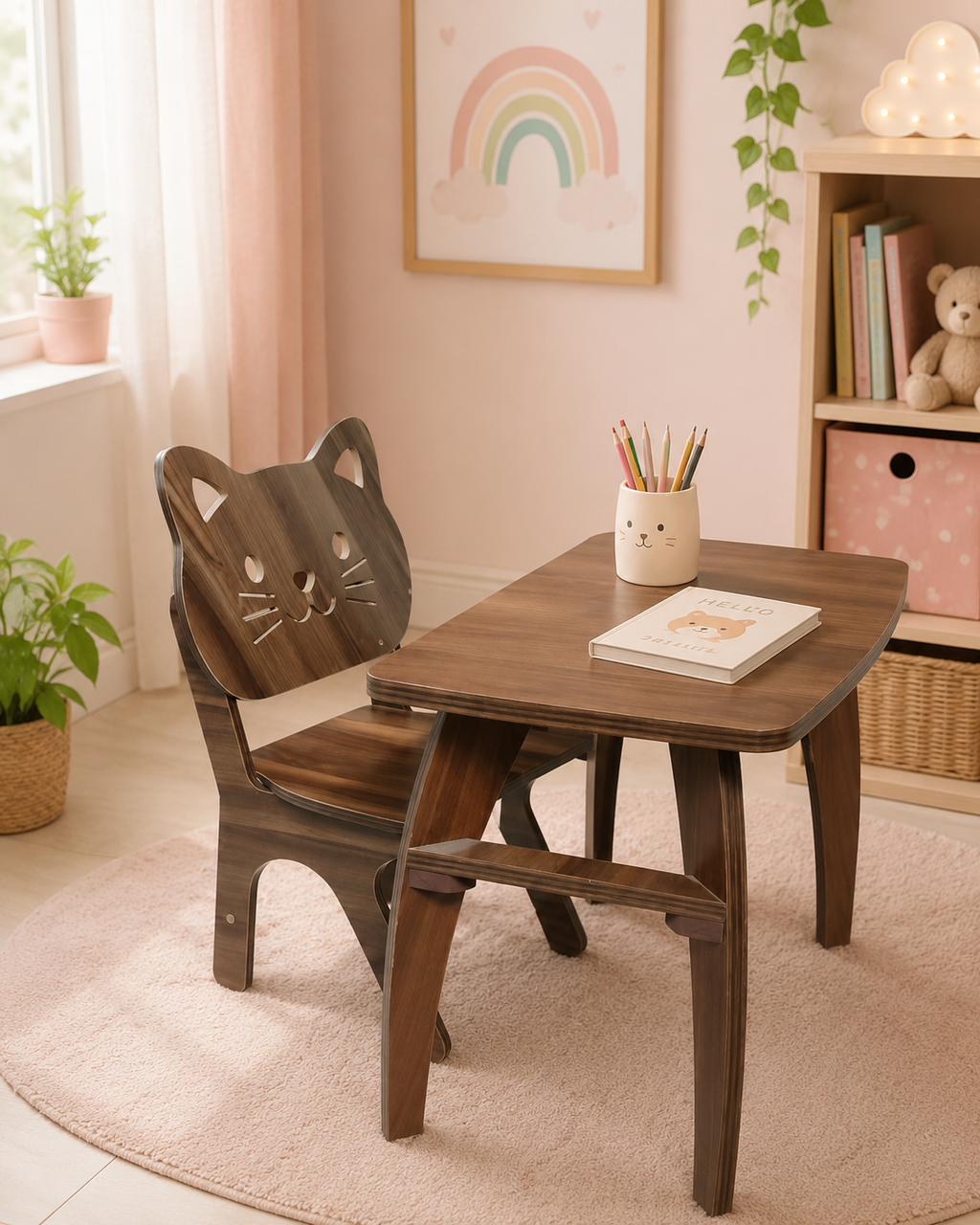 Kids Wooden Chair - Yellow, Ages Up to 6 Years - feature highlight graphic