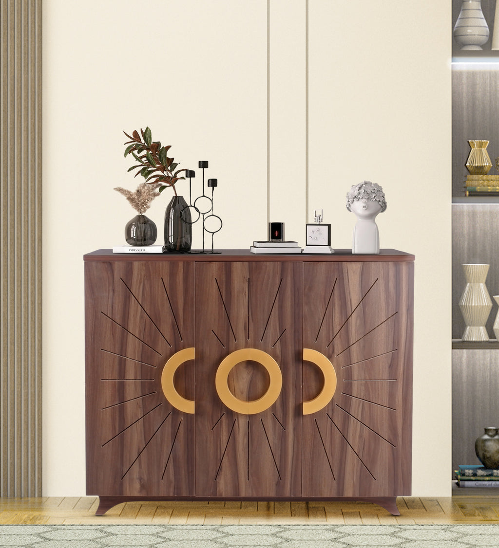 Atlas 22-Pairs 3 Door Shoe Cabinet | Walnut Finish