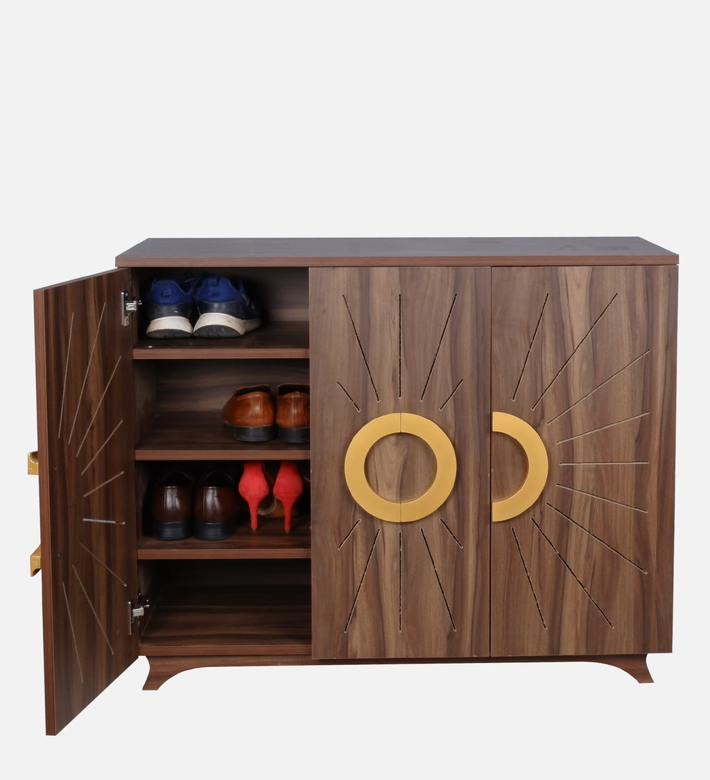 Atlas 22-Pairs 3 Door Shoe Cabinet | Walnut Finish
