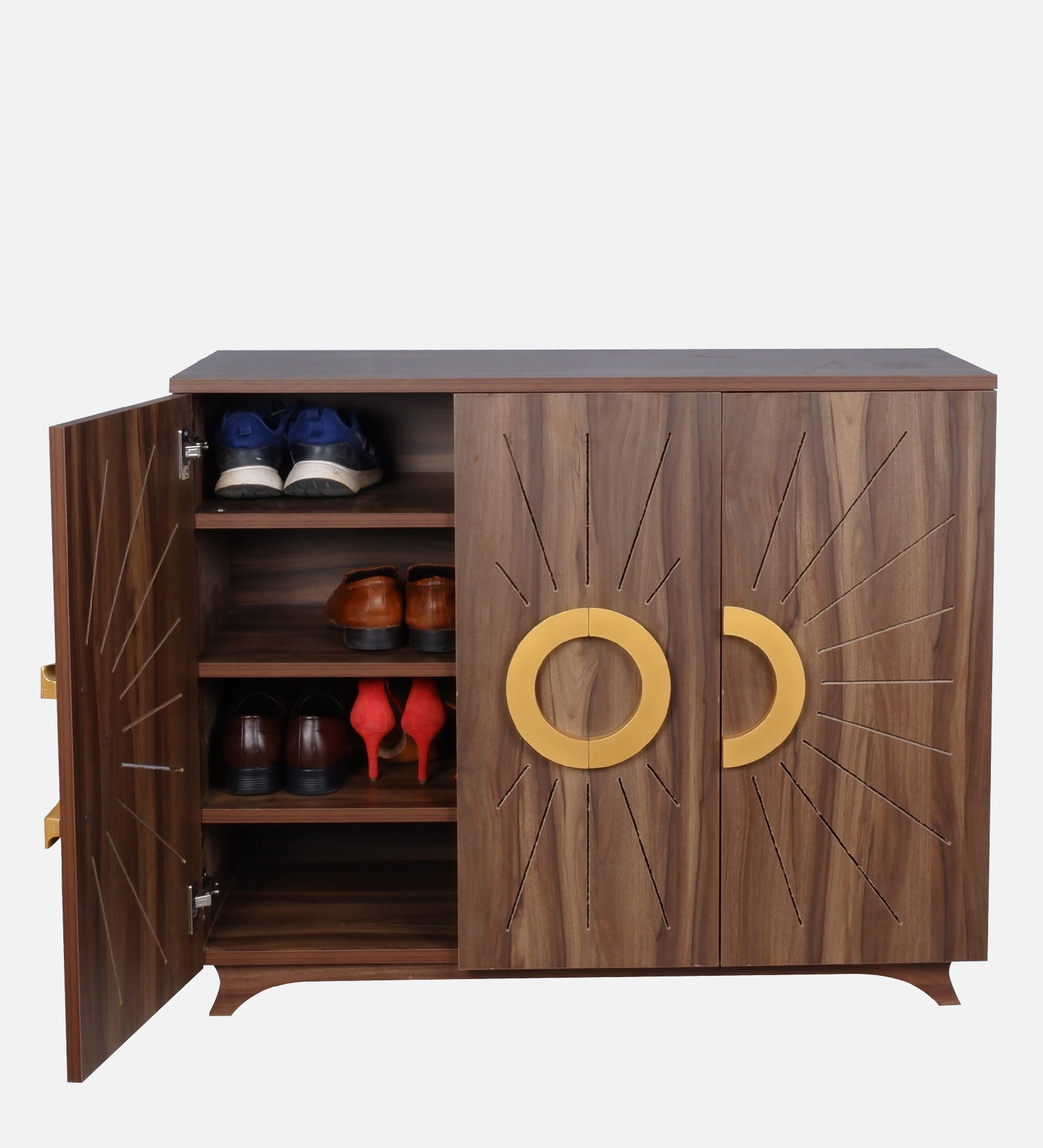 Atlas 22-Pairs 3 Door Shoe Cabinet | Walnut Finish