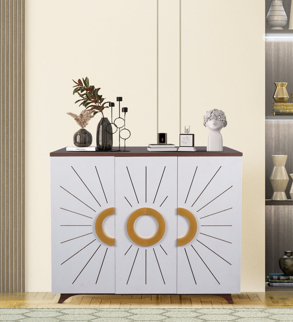 Atlas 22-Pairs 3 Door Shoe Cabinet | White Finish