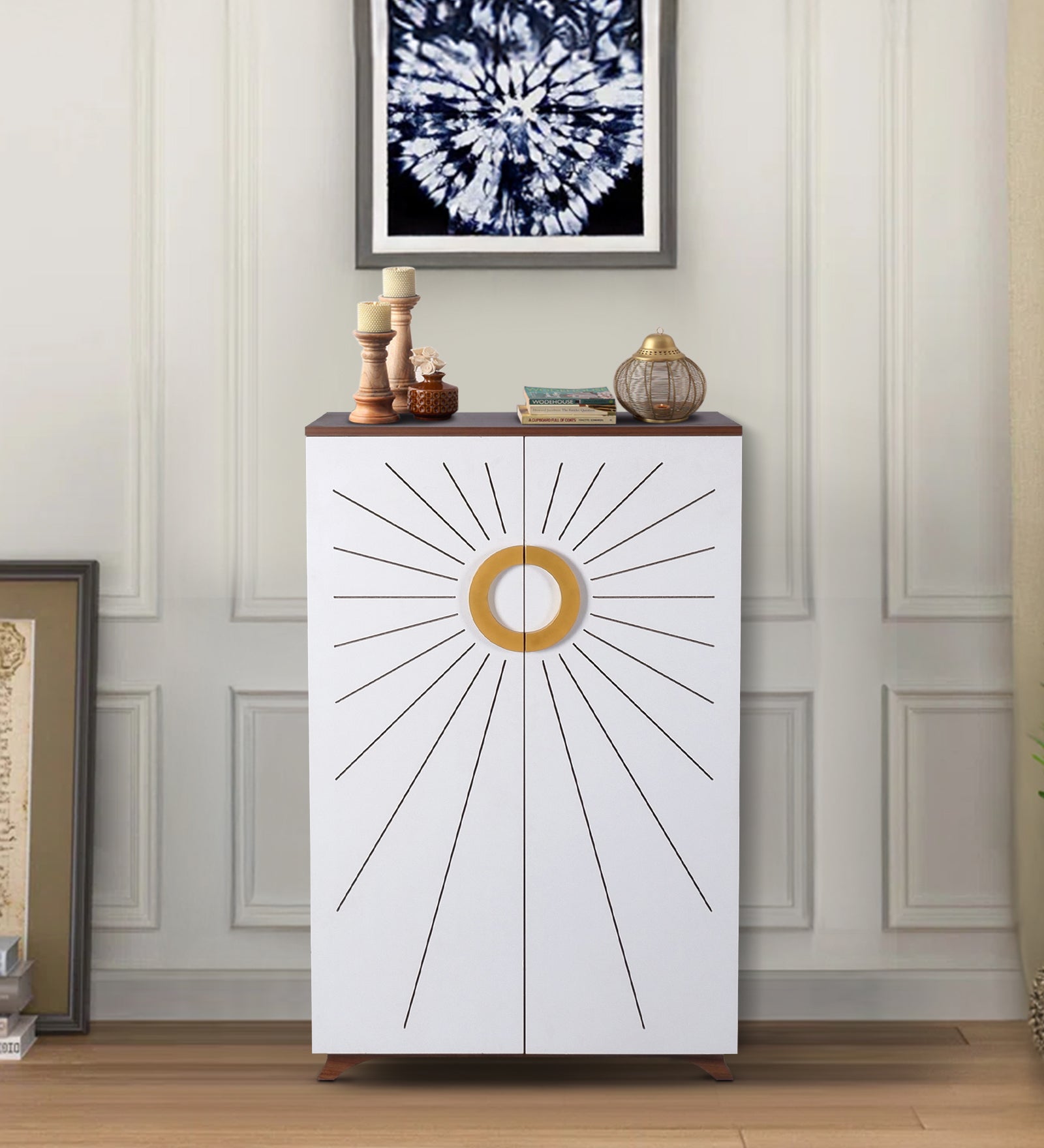 Astra 24-Pairs 2 Door Shoe Cabinet | White Finish