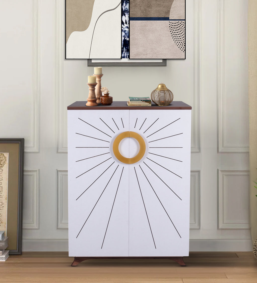 Aurora 20-Pairs Tilt-Out Shoe Cabinet | White Finish