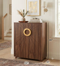 Aurora 20-Pairs Tilt-Out Shoe Cabinet | Walnut Finish